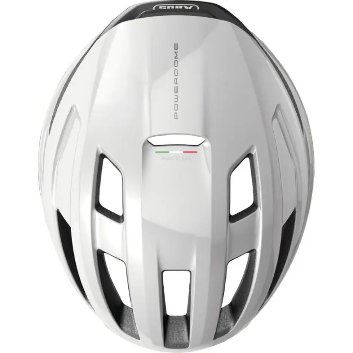 abus-91930-powerdome-shiny-white-c-1457281 Casco de ciclismo de carretera Abus Powerdome fabricado en Italia
