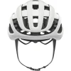 Casco ultraligero de ciclismo Abus Airbreaker blanco de perfil escalador