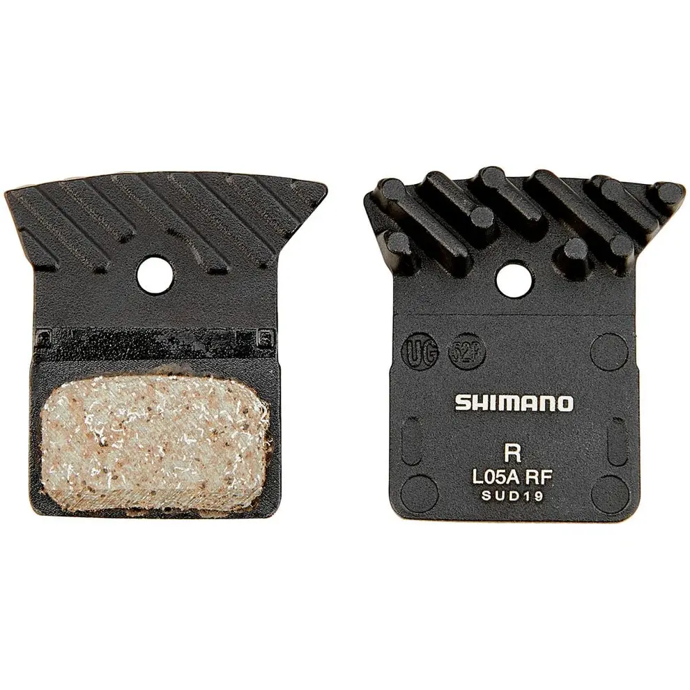 Pastillas de freno de resina Shimano BP-L05A-RF con aletas de refrigeración Ice-Tech en Bikes Click