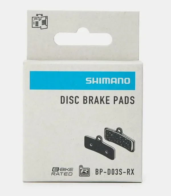 Pastillas de freno de resina Shimano BP-D03S-RX para pinzas de 4 pistones en Bikes Click