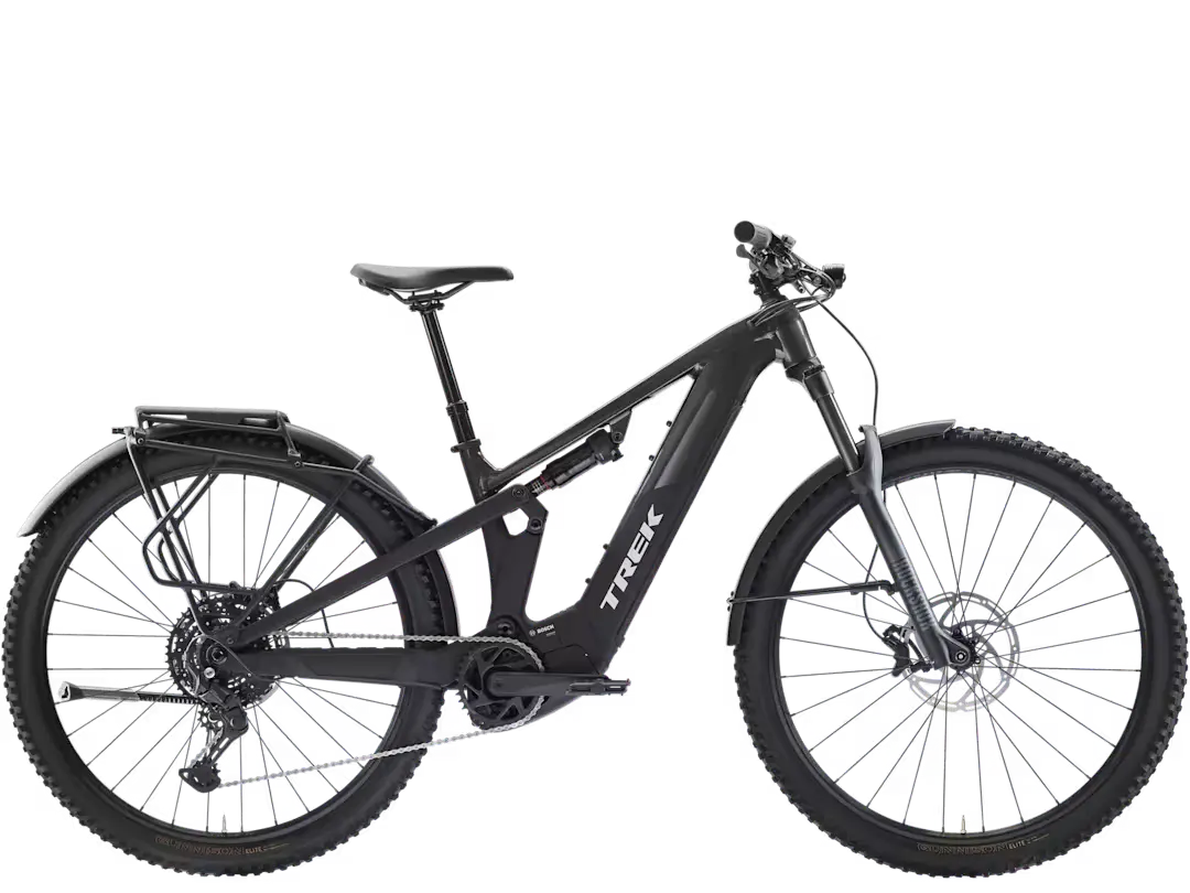 Bicicleta eléctrica Trek Powerfly+ FS 4 Equipped 800 Gen 4 con portabultos y luces en Bikes Click