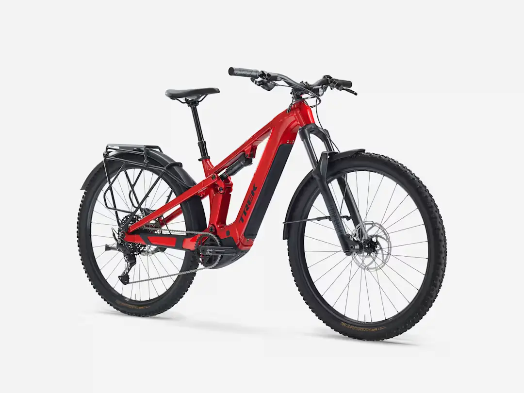 Bicicleta eléctrica Trek Powerfly+ FS 4 Equipped 800 Gen 4 con portabultos y luces en Bikes Click