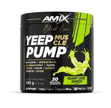 Pre entreno amix yeep pump con cafeina de 345g black line en Bikes Click